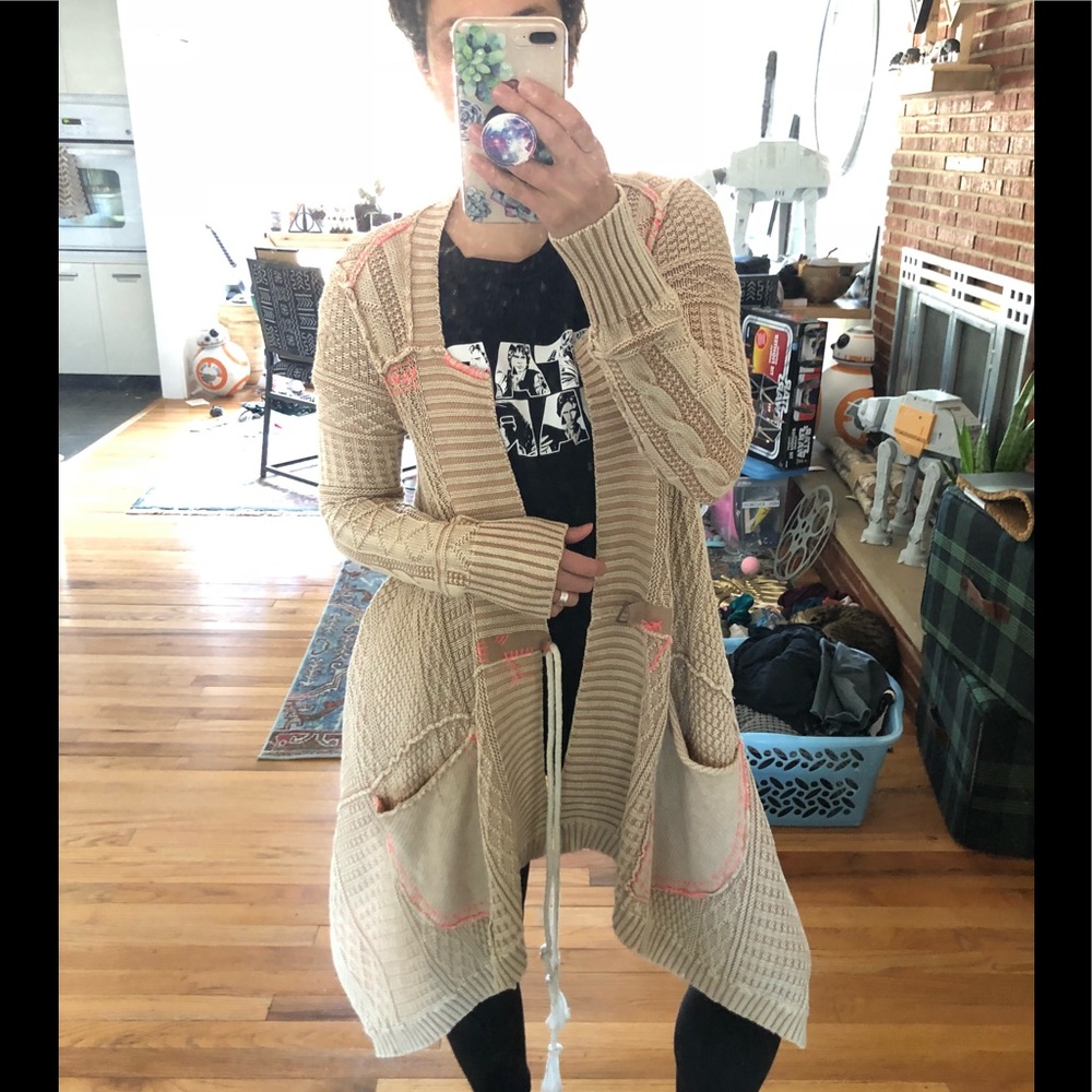 💖BNWT💖 Free People Washed Out Cardi Sand - Picture 2 of 5